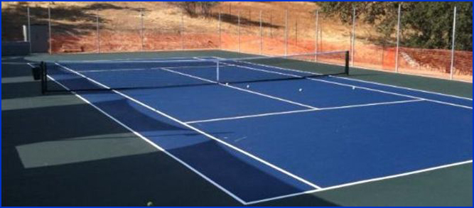 Hard Asphalt or Concrete Tennis Court Construction
